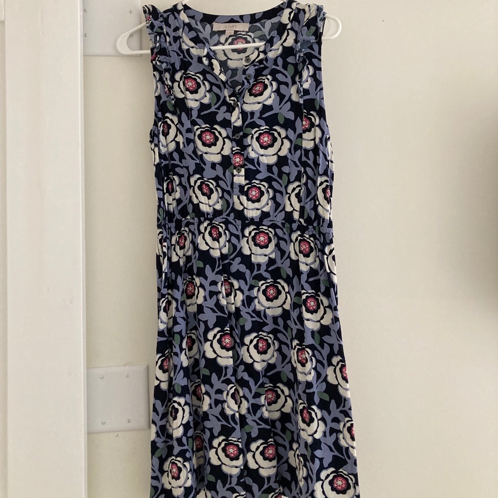 LOFT FLORAL A LINE DRESS